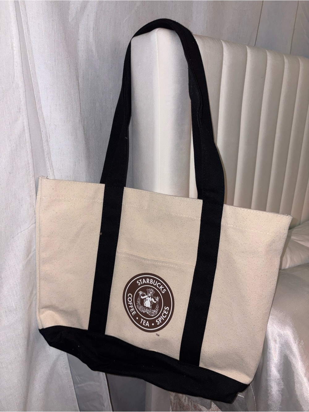 Starbucks Canvas Tote Bag in Cream and Black